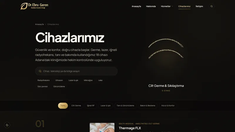 Kliniğin 18 cihazı
