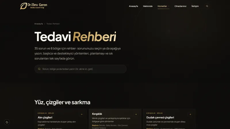 Tedavi Rehberi: soruna göre yöntemler