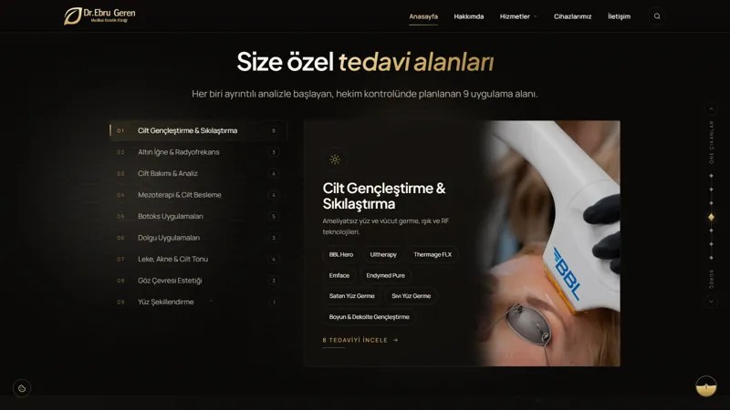 9 uygulama alanı ve 34 tedavi