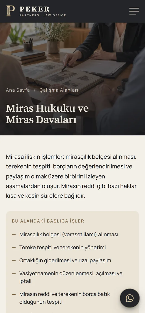 Mobilde çalışma alanı sayfası